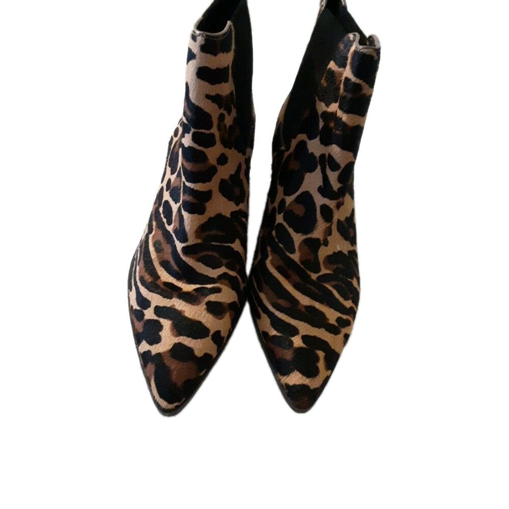 Sole Society Lilianna Leopard Ankle Boot 9.5 Brown/Black  Worn Once